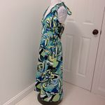 Boston Proper  Valencia Abstract Print Halter Fit and Flare Midi Dress Photo 5