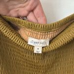 Anthropologie NWT Pilcro M Faux Leather Smocked Wide-Leg Jumpsuit in Khaki Photo 5