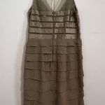 Chetta B  Olive Tiered V-Neck Women’s Mini Formal Dress Size 14 Photo 1