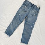 EXPRESS Girlfriend High Rise Ripped Jeans Photo 7