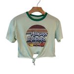 Disney Cropped T Shirt Juniors S 3/5 Green Lion King Hakuna Matata Tie Waist Photo 0