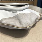 Ecco White and Grey Leather and Suede Shoulder Bag Photo 10