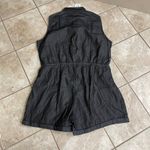 Pact  NWT Denim Chambray Sleeveless Collared Utility Romper Jumpsuit Dark Wash XL Photo 1