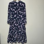 Tuckernuck Hyacinth House Navy & Blush Abstract Floral Rosalind Ruffle Midi Dress Sz L Photo 5
