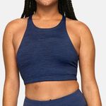 Outdoor Voices  Tech Sweat Top Size Small Multi Navy Blue Long Line Sport Bra Photo 2