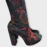Madden Girl  Groupie Black Floral Velvet Over The Knee Platform Heel Boot Size 9 Photo 12