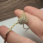 Swavorski Swarovski Crystal Signed Pave Heart Gold Tone Clear Necklace 16 3/4 Inch Photo 8