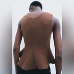 ZARA  NWT brown peplum sleeveless top Photo 6