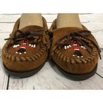 Minnetonka Moccasins Thunderbird Boat Moc Brown beaded size 8.5 Photo 4