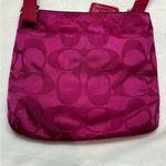 Coach Magenta Signature Logo File Getaway Crossbody Bag Photo 4