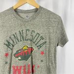 NHL Womens Medium Minnesota Wild Nature Graphic Tee Shirt Crewneck Heather Grey Gray Photo 7
