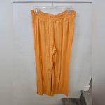 Ban Jara  Apricot orange Linen Blend Slit Twist Knot Waist Smocked Pants Medium Photo 4