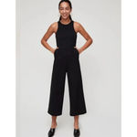 Aritzia Babaton Mikey Jumpsuit Wide Leg Cropped Sleeveless Tan Beige Size 4 Photo 2