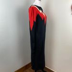 Vintage 80s Retro Angora Long Sleeve Midi Knit Sweater Dress Medium Black Photo 2