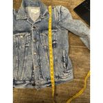 frame denim FRAME Rosette Puffed Sleeve Denim Light Blue Jean Jacket Size Small Photo 11