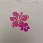 Tiger Mist  White Hibiscus Flower Crop Top Photo 2
