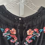 Free People  Perfectly Victorian Black Embroidered Short Sleeve Shirt Dress Small Photo 8