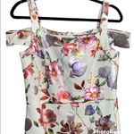 ECI New York Cold Shoulder Floral Zip Up Shiny Knee Length Midi Dress Size 6 Photo 4