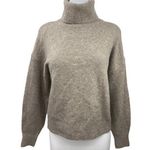 H&M Brown Wool Blend Turtleneck Long Sleeve Oversized Pullover Sweater Top Sz S Photo 0