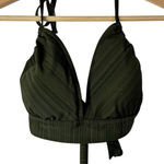 Mossimo Dark Green Stripe Padded Swim Bikini Top D/DD Size XL Photo 0