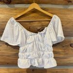 SO  Eyelet Flutter Smocked Top Photo 1