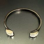Lia Sophia Kiam Family Gunmetal Tone Rhinestones Crystal Cuff Bracelet 27g. Photo 4