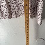 Basic Editions Vintage Floral Long Sleeve Top Burgundy Velvet Trim Cottage Large White Photo 4