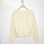 AGOLDE V-Neck Balloon Sleeve Sweatshirt Oversized Slouchy French Terry Cream S Photo 4