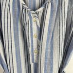 Free Assembly Size XS Shirt Dress Denim Striped Chambray Puff Sleeve V Photo 4