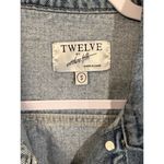 Twelve by Ontwelfth Denim Jean Jacket, Snakeskin Stars, size Small Blue Photo 7