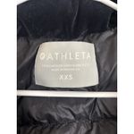 Athleta  Black Lofty Velvet Down Puffer Vest Size XXS Hooded Full Zip Goose Down Photo 4