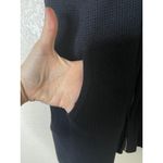 I.N.C. International Womens XL Black Waffle Knit Full Zip Jacket Top Hooded‎ VTG Photo 2