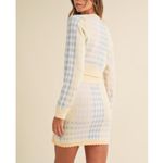 Plaid Pastel cardigan & skirt set. M/L Blue Size M Photo 9