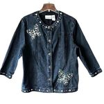 Sag Harbor Vintage  Denim Embroidered Jacket. Size 18 Photo 0