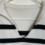 Bershka White Navy Blue Striped V Neck Sweater Sailor Summer Size M womens Photo 4