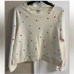 Wildfox Beige Heart Print Crewneck Pullover Medium Photo 0