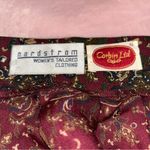 Nordstrom vintage burgundy paisley wool skirt 26” waist pockets *flawed Photo 3