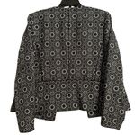 Nine West  Chic and Elegant Black and White Open Front Floral Blazer Size 12 Photo 3