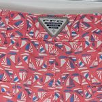 Columbia Shorts Womens 4 6L PFG Super Bonehead Pink Blue Sailboats Cotton Shorts Photo 2