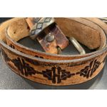 Hand Tooled Womens XL Brass Hardware Argentina Western Cowgirl Boho Hippie Aztec Brown Photo 1