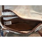 Lands' End Beige Canvas Crossbody Purse Bag Brown Strap And Trim 11"x 8" NEW Photo 3