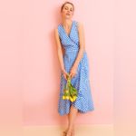 J.Crew Gingham Cotton V-Neck Ruffle Wrap Blue Maxi Dress Size 6 Photo 2