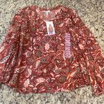 Jessica Simpson  Red Floral Blouse Photo 0