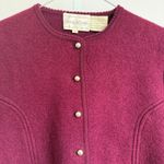 The Eagle's Eye Vintage Womens Boiled Wool Cardigan Sweater Burgundy Size 8 NWT Purple Photo 1