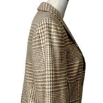 Talbots Blazer 4 Button Wool Cashmere Angora Tan Cream Plaid Women’s Size 12 Photo 6