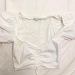 ZARA white puffy shoulder crop Photo 0
