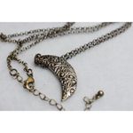 Source Unknown Conteporary Brass Engraved Half Moon Link Chain Charming Relaxed Necklace Photo 2