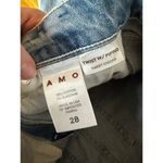 AMO Jeans Size 30/26 Twist Sweet Cheeks Cropped Piping Velvet Stripe Split Hem‍ Blue Photo 12