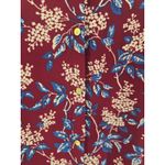 Madewell Burgundy Floral Print Long Sleeve V Neck Button Back A Line Dress Small Photo 3