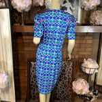 PAPELL BOUTIQUE BLUE, GREEN, & PINK DIAMOND PATTERN VINTAGE 80'S DRESS (8) Blue Photo 6